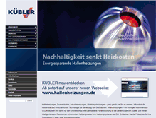 Tablet Screenshot of kuebler-hallenheizung.de